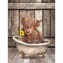 Load image into Gallery viewer, Diamond Painting - Full Round - Young yak holding sunflowers (30*40CM)