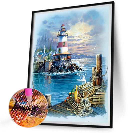 Diamond Painting - Full Round - seaside lighthouse (30*40CM)