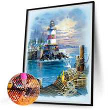 Load image into Gallery viewer, Diamond Painting - Full Round - seaside lighthouse (30*40CM)