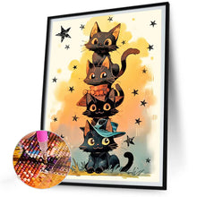 Load image into Gallery viewer, Diamond Painting - Full Round - black cat jenga (30*40CM)