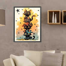 Load image into Gallery viewer, Diamond Painting - Full Round - black cat jenga (30*40CM)