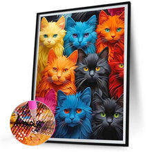Load image into Gallery viewer, Diamond Painting - Full Round - Colorful cats (30*40CM)