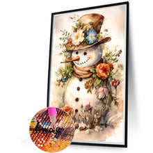 Load image into Gallery viewer, AB Diamond Painting - Full Square - Flowers and snowman (40*60CM)