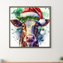 Load image into Gallery viewer, Diamond Painting - Full Round - Christmas bull head (30*30CM)