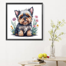 Load image into Gallery viewer, Diamond Painting - Full Round - Yorkshire terrier in the grass (30*30CM)