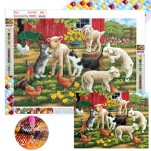 Load image into Gallery viewer, Diamond Painting - Full Square - Kittens and sheep (40*30CM)