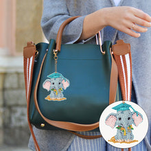 Load image into Gallery viewer, 5PCS Double Sided Diamond Painting Keychain Full Drill Keyring Cute Elephant