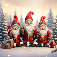 Load image into Gallery viewer, Diamond Painting - Full Round - Three Santa Clauses on the snow (30*30CM)
