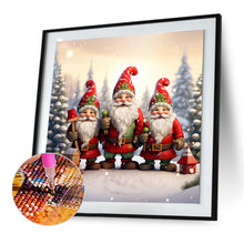 Load image into Gallery viewer, Diamond Painting - Full Round - Three Santa Clauses on the snow (30*30CM)