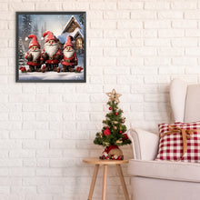 Load image into Gallery viewer, Diamond Painting - Full Round - Three Santa Clauses in the snow (30*30CM)