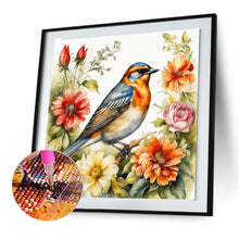 Load image into Gallery viewer, Diamond Painting - Full Round - bird on flower (30*30CM)