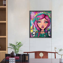 Load image into Gallery viewer, Diamond Painting - Full Round - pink hair girl (40*50CM)