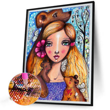 Load image into Gallery viewer, Diamond Painting - Full Round - bear and girl (40*50CM)