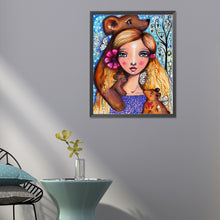 Load image into Gallery viewer, Diamond Painting - Full Round - bear and girl (40*50CM)