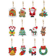 Load image into Gallery viewer, 12PCS Christmas Santa Full Drill Keyring for Christmas Home Party Decor (#158)