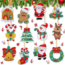 Load image into Gallery viewer, 12PCS Christmas Santa Full Drill Keyring for Christmas Home Party Decor (#158)