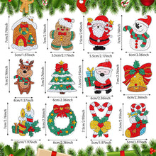 Load image into Gallery viewer, 12PCS Christmas Santa Full Drill Keyring for Christmas Home Party Decor (#158)