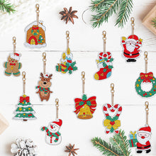 Load image into Gallery viewer, 12PCS Christmas Santa Full Drill Keyring for Christmas Home Party Decor (#158)