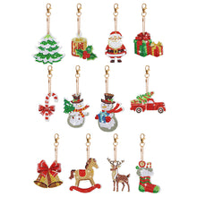 Load image into Gallery viewer, 12PCS Christmas Santa Full Drill Keyring for Christmas Home Party Decor (#159)