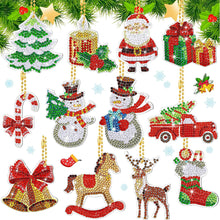 Load image into Gallery viewer, 12PCS Christmas Santa Full Drill Keyring for Christmas Home Party Decor (#159)