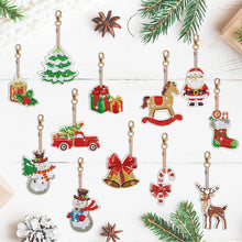 Load image into Gallery viewer, 12PCS Christmas Santa Full Drill Keyring for Christmas Home Party Decor (#159)