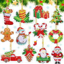 Load image into Gallery viewer, 12PCS Christmas Santa Full Drill Keyring for Christmas Home Party Decor (#160)