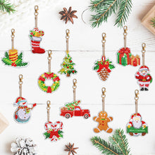 Load image into Gallery viewer, 12PCS Christmas Santa Full Drill Keyring for Christmas Home Party Decor (#160)