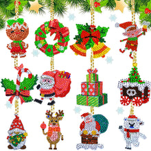 Load image into Gallery viewer, 12PCS Christmas Santa Full Drill Keyring for Christmas Home Party Decor (#162)