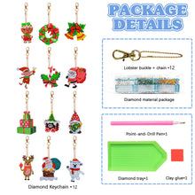 Load image into Gallery viewer, 12PCS Christmas Santa Full Drill Keyring for Christmas Home Party Decor (#162)