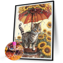 Load image into Gallery viewer, Diamond Painting - Full Round - Sunflower and cat (40*50CM)