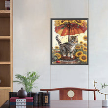 Load image into Gallery viewer, Diamond Painting - Full Round - Sunflower and cat (40*50CM)