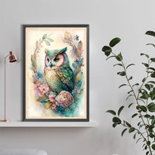 Load image into Gallery viewer, Diamond Painting - Full Round - owl on flower (40*60CM)