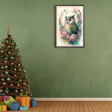 Load image into Gallery viewer, Diamond Painting - Full Round - owl on flower (40*60CM)