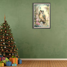 Load image into Gallery viewer, Diamond Painting - Full Round - owl on branch (40*60CM)
