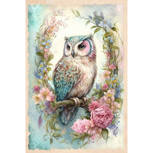 Load image into Gallery viewer, Diamond Painting - Full Round - Owl on wreath (40*60CM)