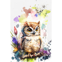 Load image into Gallery viewer, Diamond Painting - Full Round - Watercolor Owl¡¤Left (40*60CM)