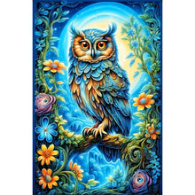 Load image into Gallery viewer, Diamond Painting - Full Round - Owl under the moon (40*60CM)