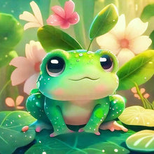 Load image into Gallery viewer, Diamond Painting - Full Round - little frog after rain (30*30CM)