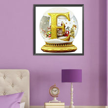 Load image into Gallery viewer, Diamond Painting - Full Round - Christmas crystal ball with letter A (50*50CM)