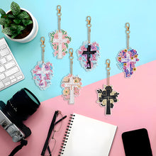 Load image into Gallery viewer, 6PCS Diamond Painting Keychain Double Sided Rhinestone Painting Keychain Pendant