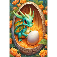 Load image into Gallery viewer, Diamond Painting - Full Round - The blue dragon guarding the dragon egg (40*60CM)