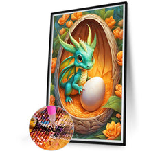 Load image into Gallery viewer, Diamond Painting - Full Round - The blue dragon guarding the dragon egg (40*60CM)