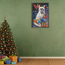 Load image into Gallery viewer, Diamond Painting - Full Round - butterfly and cat (40*60CM)