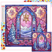 Load image into Gallery viewer, Diamond Painting - Full Square - Pink winter glass art (40*40CM)