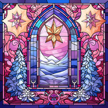 Load image into Gallery viewer, Diamond Painting - Full Square - Pink winter glass art (40*40CM)