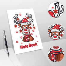 Load image into Gallery viewer, 50 Pages A5 Special Shaped Diamond Painting Diary Book for Teens (Christmas Elk)