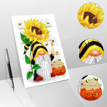 Load image into Gallery viewer, 50 Pages A5 Special Shaped Diamond Painting Diary Book for Teen(Gnome Sunflower)
