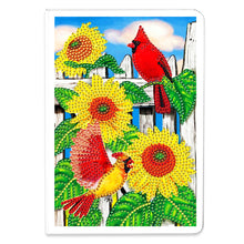 Load image into Gallery viewer, 50 Pages A5 Special Shaped Diamond Painting Diary Book for Teens (Cardinal)