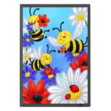 Load image into Gallery viewer, 50 Pages A5 Special Shaped Diamond Painting Diary Book for Teens (Cartoon Bee)