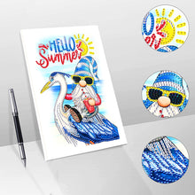 Load image into Gallery viewer, 50 Pages A5 Special Shaped Diamond Painting Diary Book for Teens (Seaside Gnome)